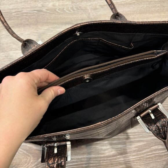 DANIER Brown crocodile leather shoulder purse bag - Picture 8 of 13